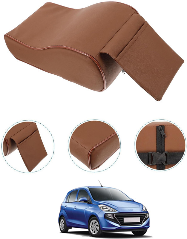 ABJD Car Stylish Tan Armrest Cushion Memory Foam with Pockets for Extra Space-236 Car Armrest Pad Cushion