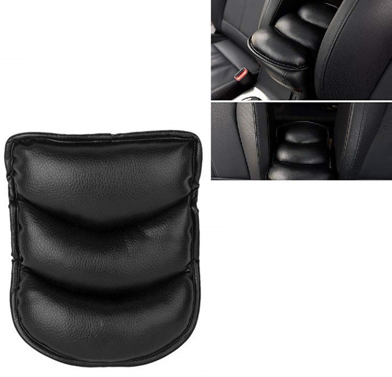 Auto Oprema PU Leather Car Center Armrest Pad Cover Cushion, Soft Armrest Cushion Black Car Armrest Cover