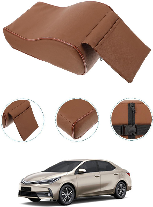 monolive Memory Foam Travelling Compatible Brown Armrest/Handrest Cover For Car-11 Car Armrest Cover