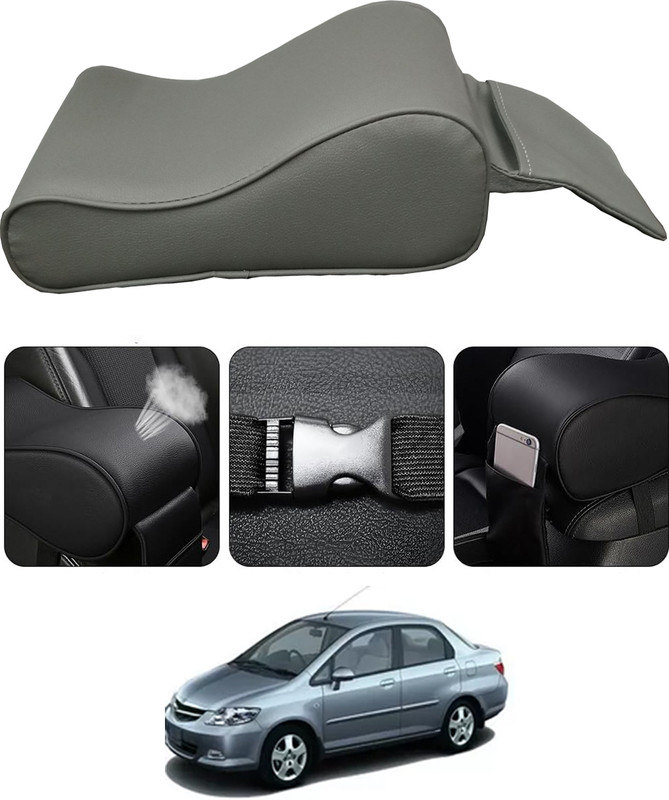 monolive Universal Waterproof/Leathrette Grey Handrest Cover With Phone Holder For Car-60 Car Armrest Cover