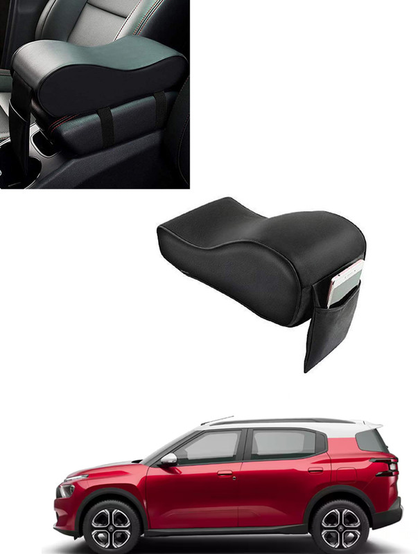 MATIES Black Armrest Cover With Phone Holder Unique Shape For Car/Travelling-43 Car Armrest Pad Cushion