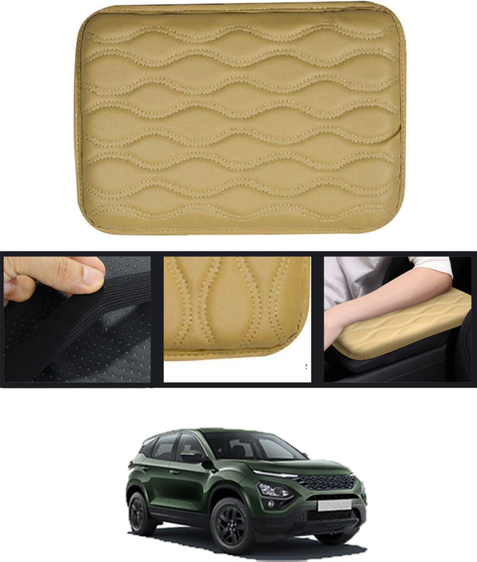 RKPSP Beige Rectangle Arm Pain Relief Memory Foam armrest Cover for Vehicle Car-132 Car Armrest Cover