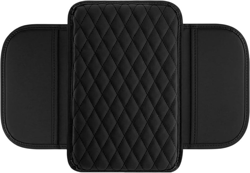 HP NEST Car Armrest Cushion Pad PU Leather with Storage Pockets Car Armrest Pad Cushion