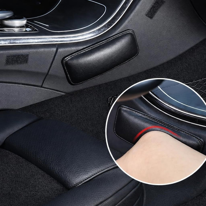 Jiyancreation Anti-slip car seat edge cushion for knee and elbow support black leather Car Armrest Pad Cushion