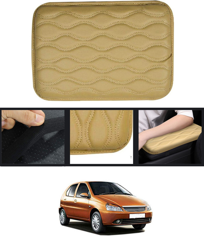 MATIES Leathrite/Waterproof Beige Car Interior Decor ArmRest Cushion Pad For-Ikon Car Armrest Pad Cushion