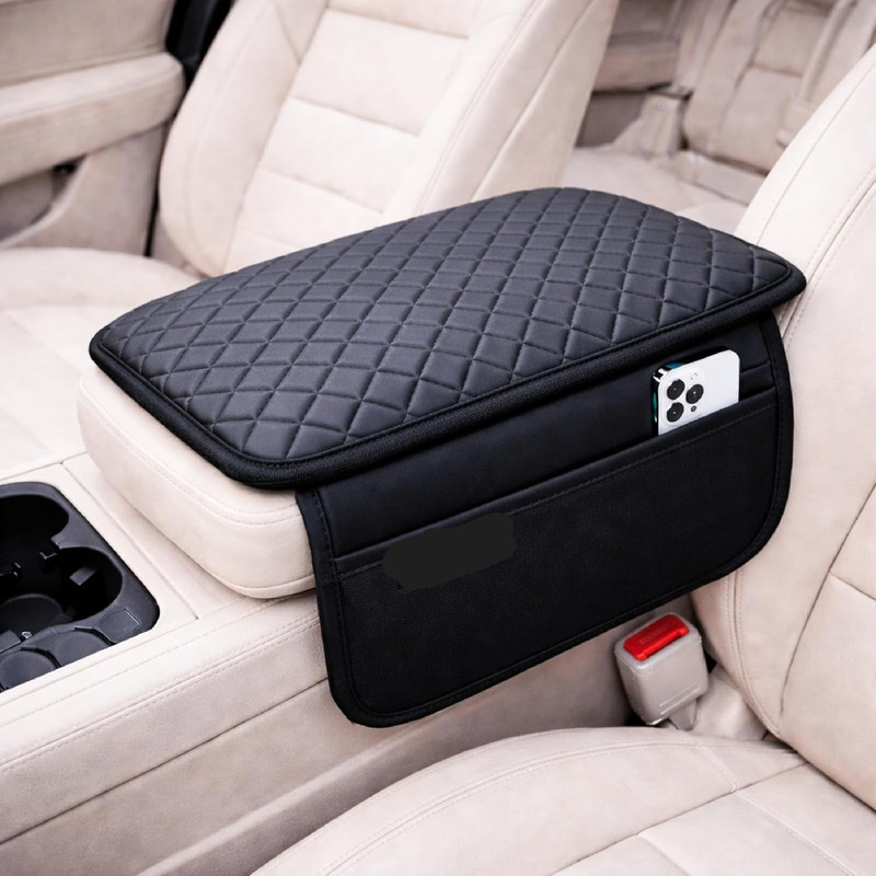 DHYEY ENTERPRISE Car Armrest Pad with Side Storage Pocket Car Armrest Pad Cushion