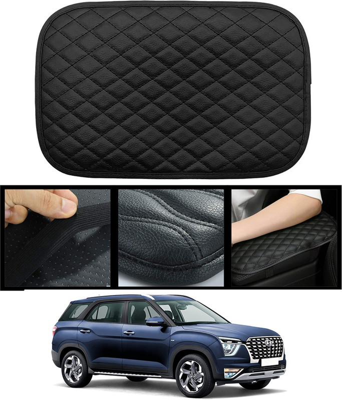 MATIES Luxury Design/Waterproof Black Armrest Cushion Pad For Alcazar Hyundai 2023 Car Armrest Pad Cushion