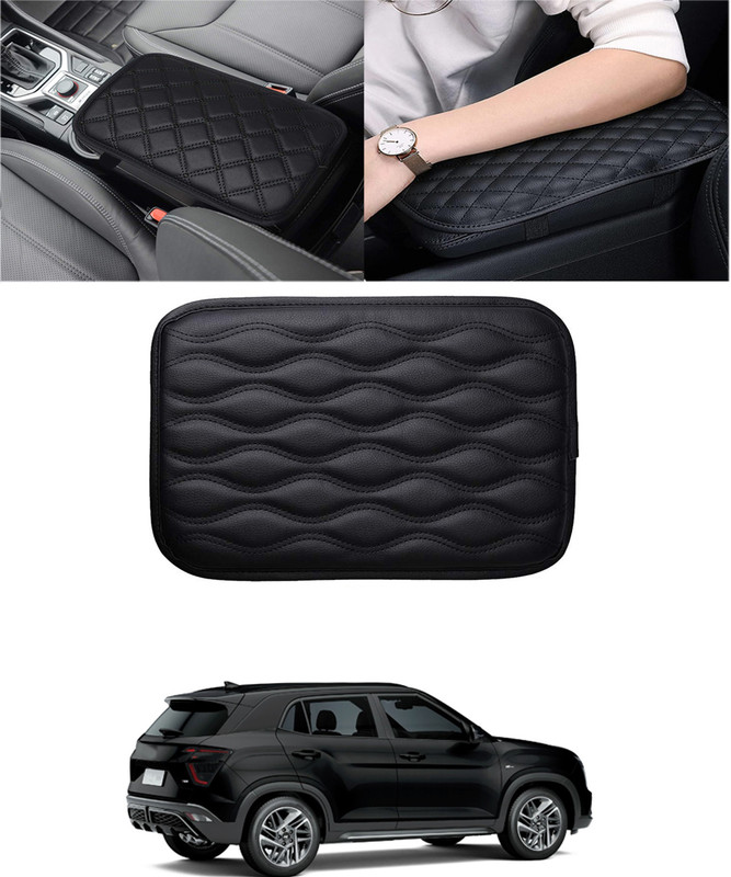 AYW Rectangle Black Arm/Hand Pain Relief Armrest Cover For Vehicle-71 Car Armrest Cover