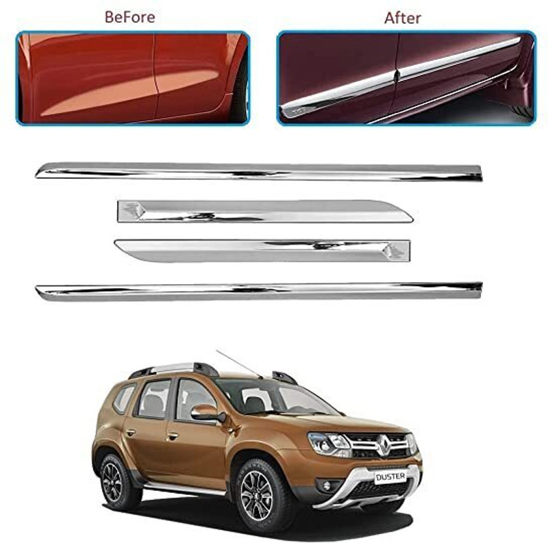 CARSHADE Full Chrome Side Beading Protector for RENULT Duster Model Car Beading Roll For Door(5 m)