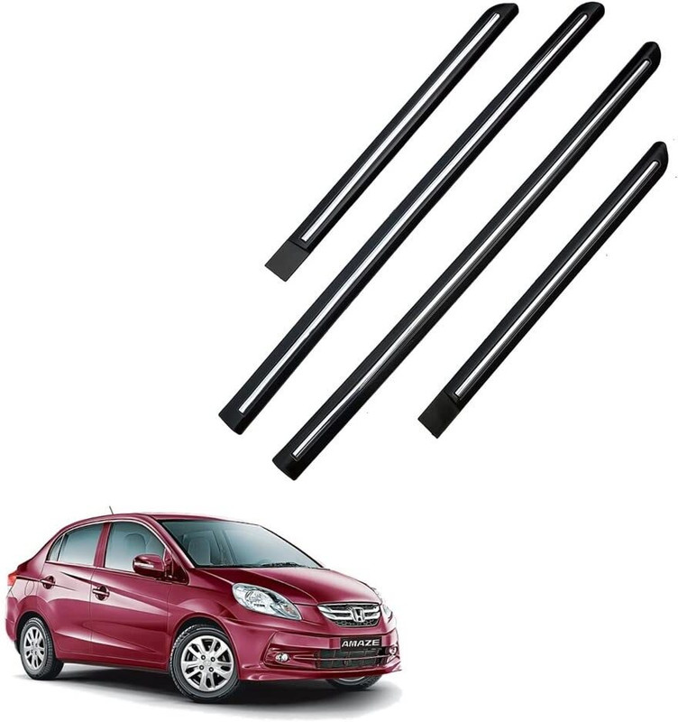 TECHMOZ HONDA AMAZE 2013-2017 DOOR SIDE BEADING CHROME LINE SET OF 4 Car Beading Roll For Door(5 m)