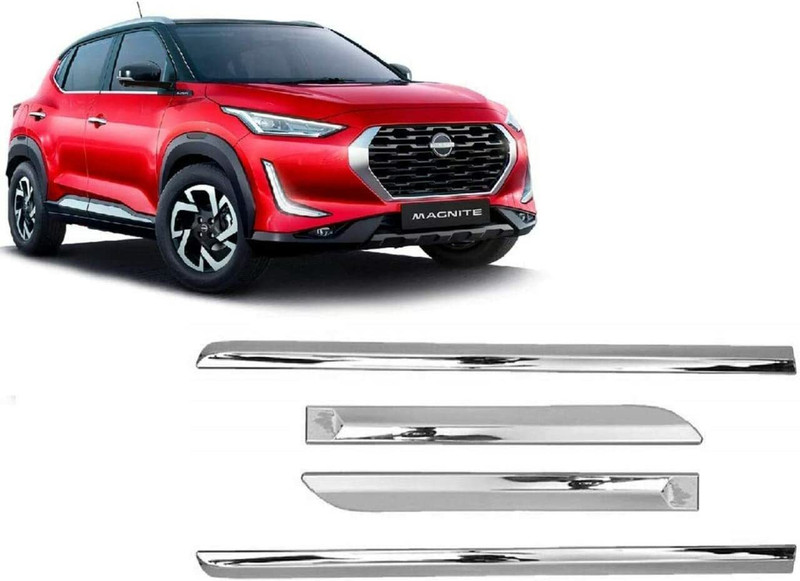 Glazier Full Chrome Door Beading Cladding Compatible with Nissan Magnite (Set of 4 Pcs) Car Beading Roll For Door(5 m)