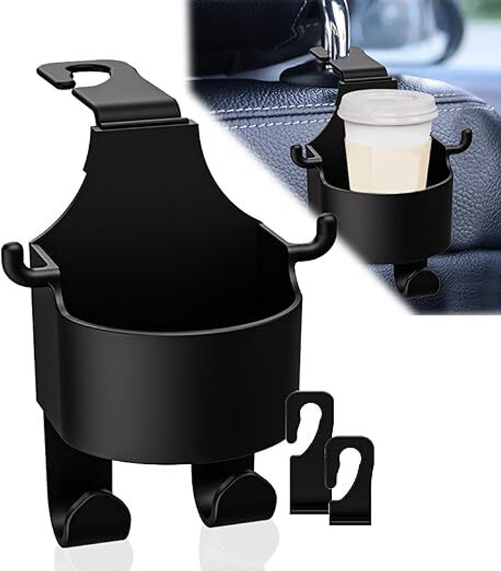 Aarut Enterprise Multifunctional Car Seat Headrest Hook with Cup Holder Car Bottle Holder(Plastic)