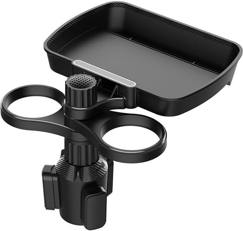 QAWACHH Cup Holder Expander Table 360 Rotate Folding Seat Travel Food Tray ( Black) Car Bottle Holder(Plastic)