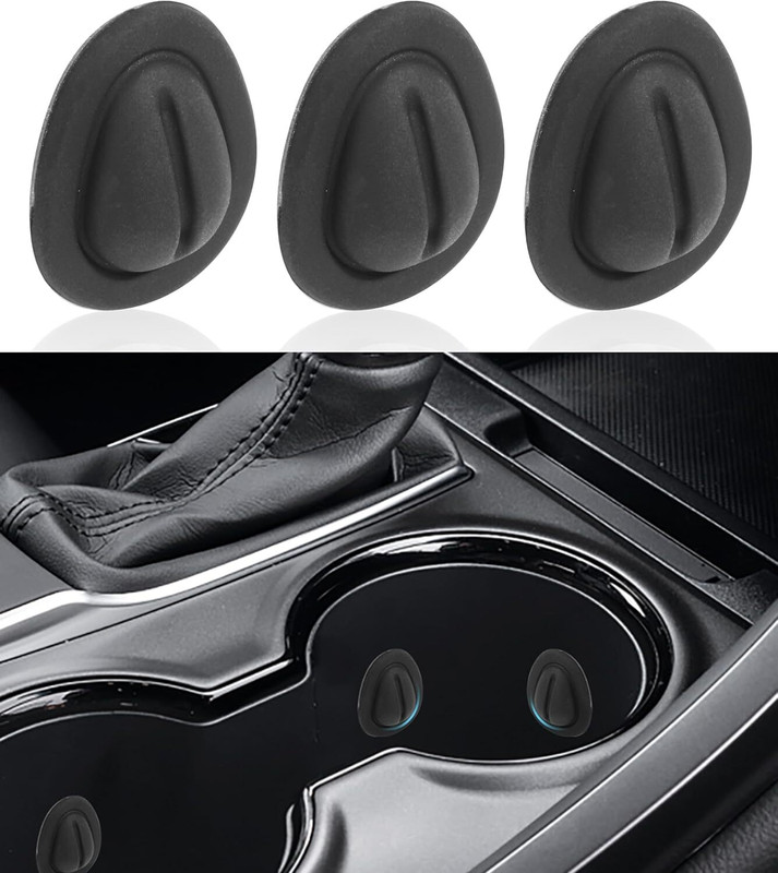 SELLERFLOR 3pcs Set Car Cup Position Limiter, Silicone Car Cup Holder Insert Self-Adhesive Car Bottle Holder(Fiber)