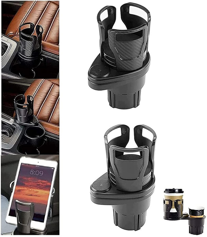 Samrah Multi-Functional car Cup Holder Organizer Adjustable Car Cup Holder Drink Phone Holder Storage Cup Car Bottle Holder(Plastic)