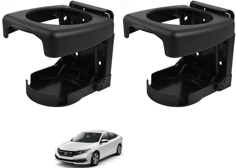 AuTO ADDiCT Car Foldable Black Drink Holder Cup Holder For HONDA CIVIC NEW (2019-PRESENT) Car Bottle Holder(Plastic)