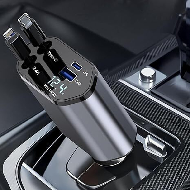 Asotai 120 Amp Turbo Car Charger(Silver, With USB Cable)