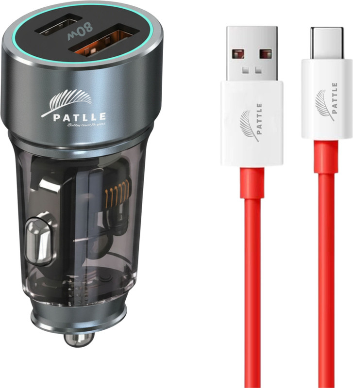 PATTLE 80 W Turbo Car Charger(Grey)