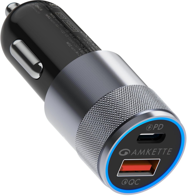 AMKETTE 52 W Turbo Car Charger(Black)