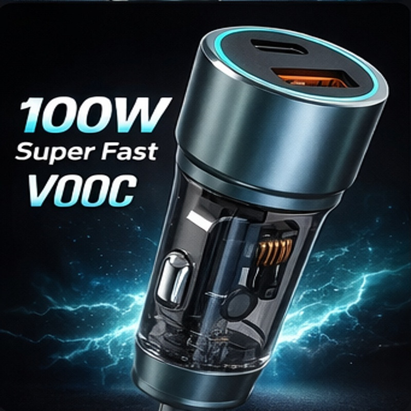 AmbeTelecom 100 W Qualcomm 3.0 Turbo Car Charger(Black)