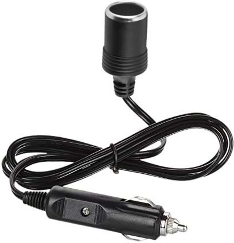 Techvik Plug 12v Car Cigarette Lighter Socket Extension 1.4 Meters Cable 2.0m Male to Female Car Cigarette Lighter(1)