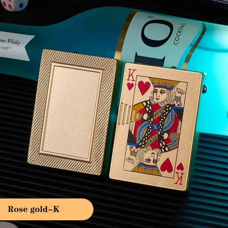 GENIUSGRAWTH DC Connector Badshah Golden Refillable, Jet Flame Lighter Metal Playing Card Pocket Lighter Car Cigarette Lighter(1)