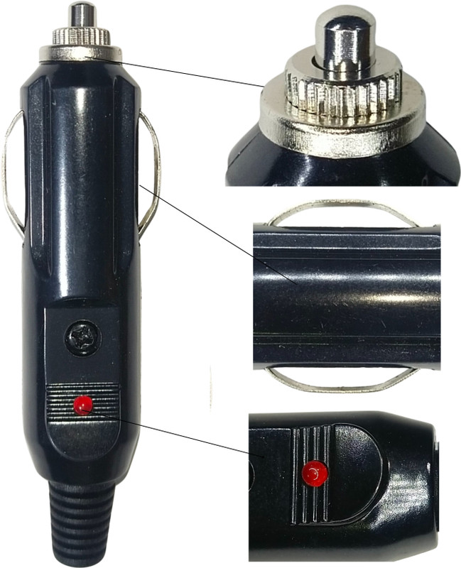 VAHISSH LIFE INC Plug 12V Car Cigarette Lighter Power Male Socket Plug with 5A Fuse, Red LED Indicator Car Cigarette Lighter(1)