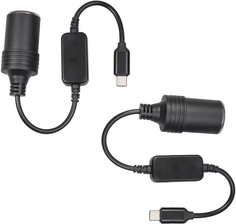 Adiguru DC Connector Pack of 2 USB C Male to 12V Car Cigarette Lighter Socket Female Converter Cable Car Cigarette Lighter(1)
