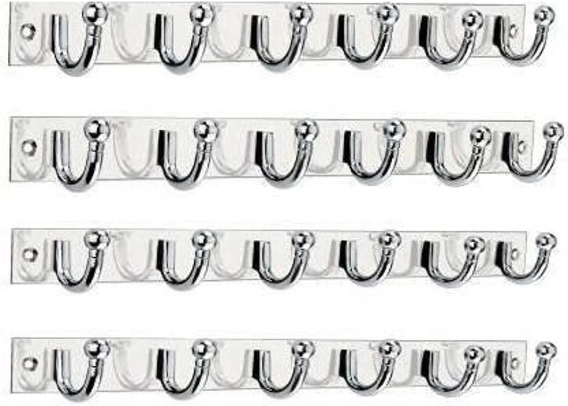 HARI TRADERS PACK OF 4 EXCLUSIVE SUPER 6 HOOK CLOTH HANGER WALL BATHROOM DOOR HOOKS HANGER Car Coat Hanger