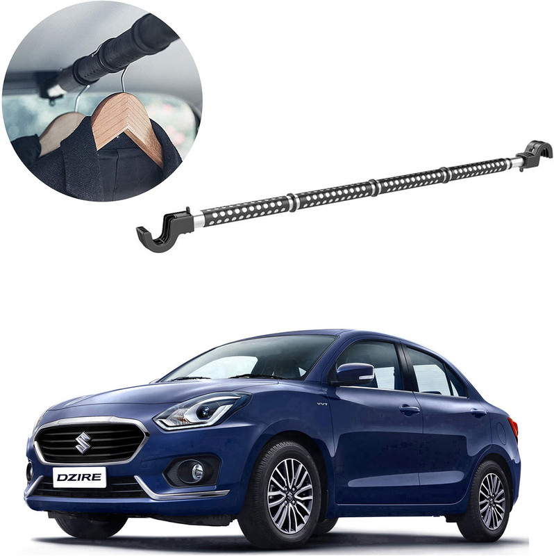 Oshotto Car Telescopic Clothes Hanger Bar, Heavy-Duty Non-Slip Rubber For Dzire Car Coat Hanger
