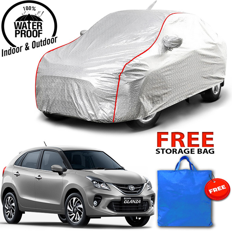 Autoapex Car Cover For Toyota Glanza (With Mirror Pockets)(Silver, For 2016, 2017, 2018, 2019, 2020, 2021, 2022, 2023 Models)