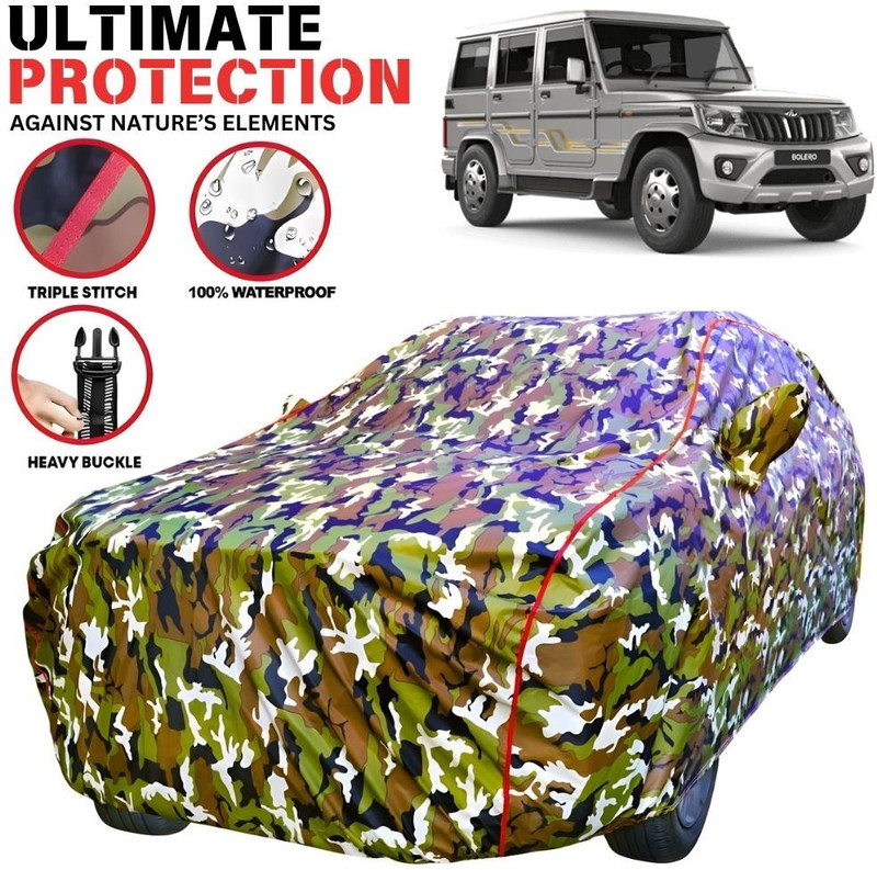 AYSHU Car Cover For Mahindra Bolero, Bolero 2.5 Diesel, Bolero DI AC BS III, Bolero Facelift, Bolero Neo, Bolero Plus AC, Bolero Power Plus LX Diesel (With Mirror Pockets)(Multicolor, For 2010, 2011, 2012, 2013, 2014, 2015, 2016, 2017, 2018, 2019, 2020, 2021, 2022, 2023, 2024 Models)