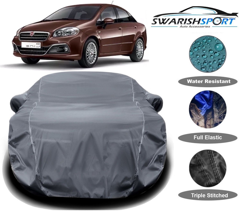 Swarish Car Cover For Fiat Linea (With Mirror Pockets)(Grey)