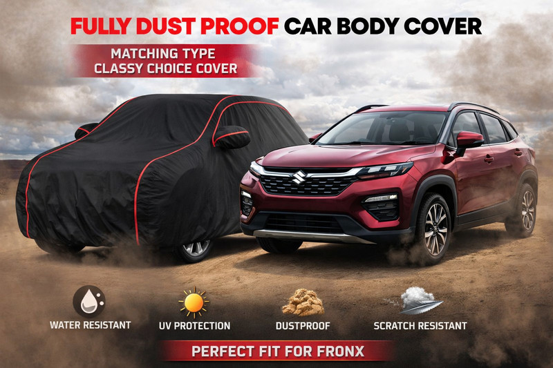 CLASSY CHOICE Car Cover For Maruti Suzuki Fronx (With Mirror Pockets)(Black, For 2019, 2020, 2021, 2022, 2023, 2024 Models)