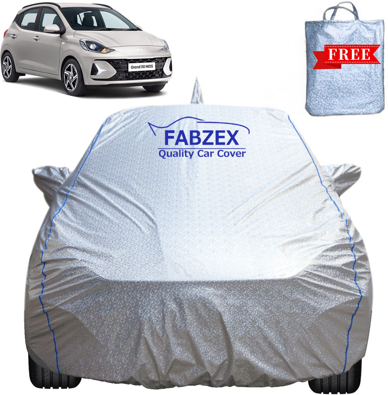 FABZEX Car Cover For Hyundai Grand i10 Nios (With Mirror Pockets)(Silver, For 2019, 2020, 2021, 2022, 2023 Models)