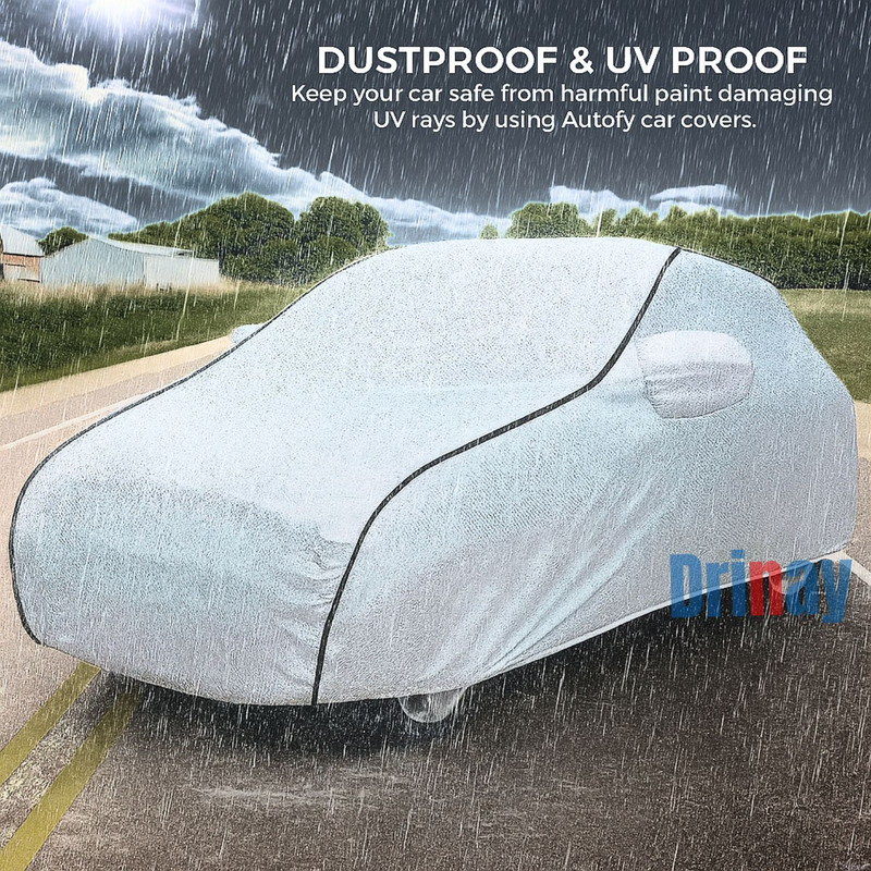 DRINAY Car Cover For Hyundai i20, i20 Asta, i20 Magna, i20 Nsplit, i20 Sportz (With Mirror Pockets)(Silver, Black)