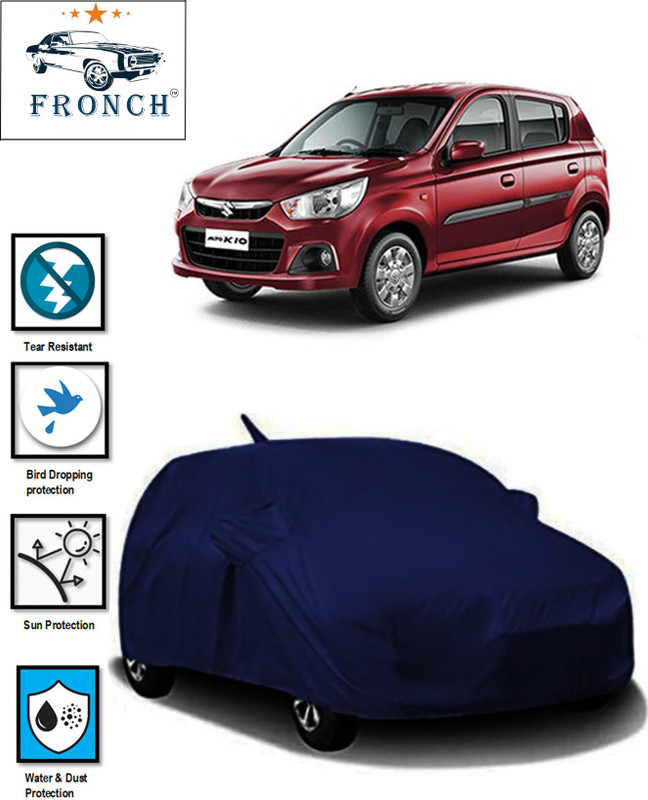 FRONCH Car Cover For Maruti Suzuki Alto K10 LX (With Mirror Pockets)(Blue)