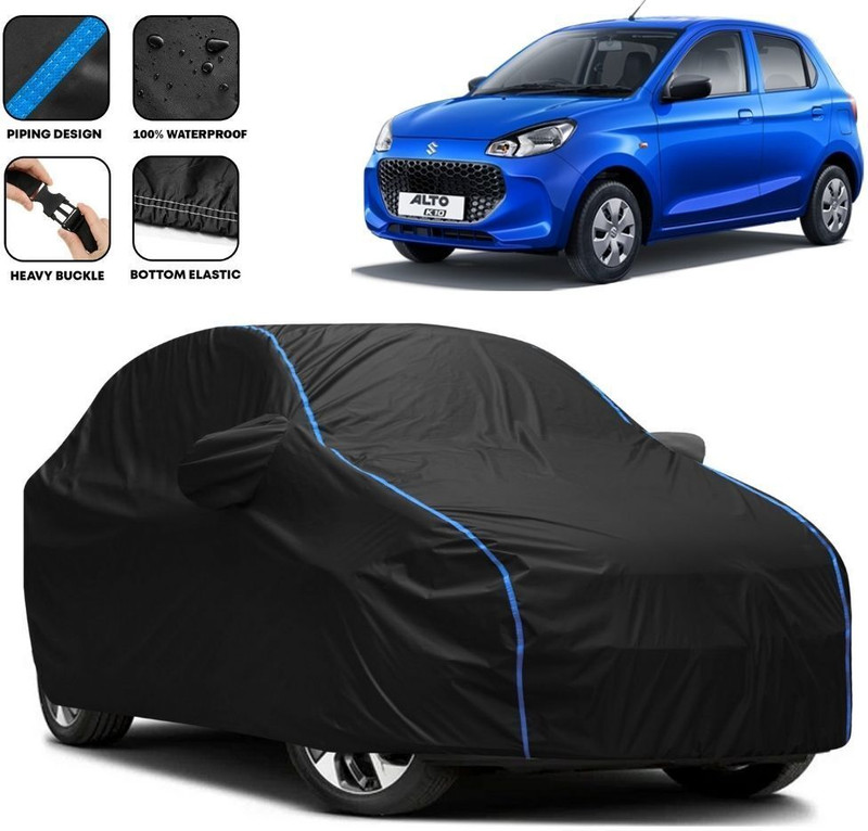 CoverXpert Car Cover For Maruti Suzuki Alto, Alto 800, Alto 800 CNG LX, Universal For Car (With Mirror Pockets)(Black, Blue)