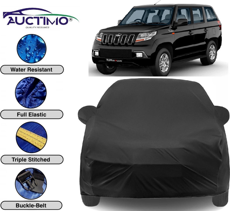 AUCTIMO Car Cover For Mahindra TUV300 (With Mirror Pockets)(Black)