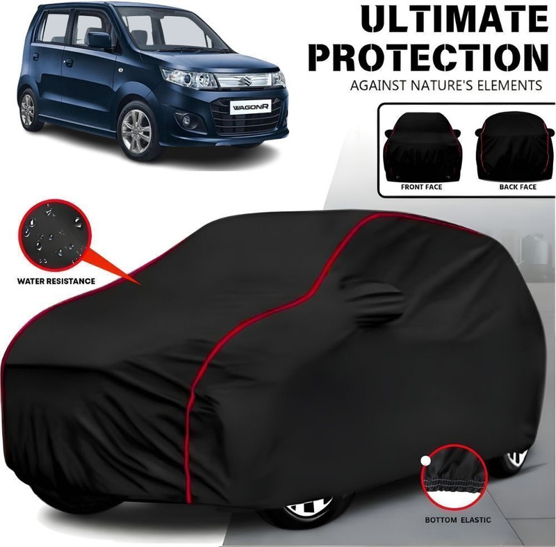 JMK Car Cover For Maruti Suzuki WagonR, WagonR Electric Vehicle, WagonR Stingray, Wagon R VXI Petrol, Wagon R 1.0, Wagon R CNG LXI, Universal For Car (With Mirror Pockets)(Black, Red, For 2010, 2011, 2012, 2013, 2014, 2015, 2016, 2017, 2018, 2019, 2020, 2021, 2022, 2023, 2024 Models)