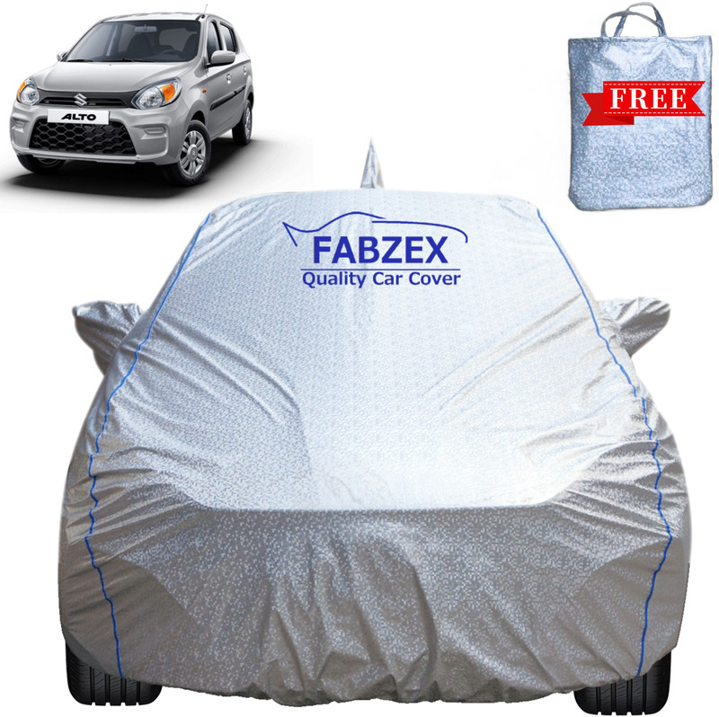 FABZEX Car Cover For Maruti Suzuki Alto, Alto 800, Alto 800 CNG LX, Alto 800 LX Optional, Alto 800 LXI Opt Petrol, Alto K10 LX Petrol, Alto 800 STD (With Mirror Pockets)(Silver, For 2012, 2013, 2014, 2015, 2016, 2017, 2018, 2019, 2020, 2021, 2022 Models)