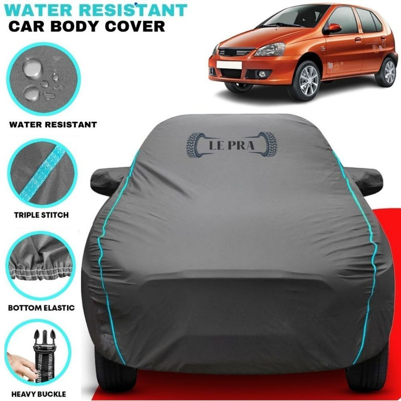 LE PRA Car Cover For Tata Indica eV2, Indica eV2 Emax CNG GLS, Indica eV2 Emax CNG GLX, Indica eV2 LS BSIII, Indica eV2 LX BSIII, Indica eV2 eLS, Indica eV2 eLX (With Mirror Pockets)(Grey, For 2011, 2012, 2013, 2014, 2015, 2016, 2017, 2018, 2019, 2020, 2021, 2022, 2023, 2024 Models)