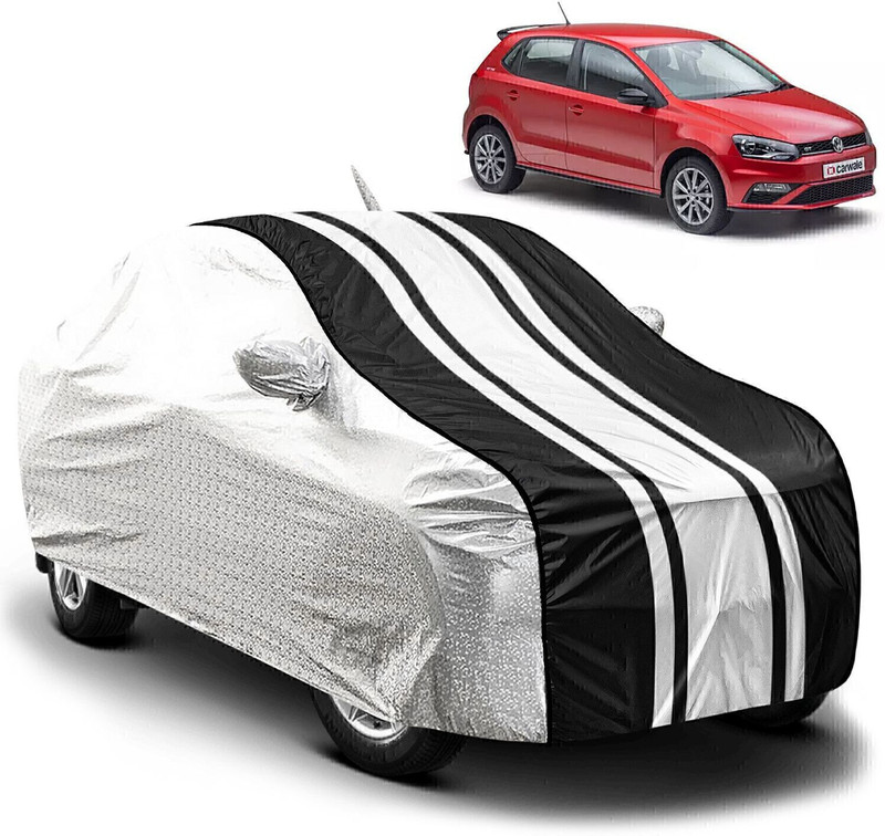 CARZEX Car Cover For Volkswagen Polo (With Mirror Pockets)(Black, Silver, For 2012, 2013, 2014, 2015, 2016, 2017, 2018, 2019, 2020, 2021, 2022, 2023, 2024 Models)