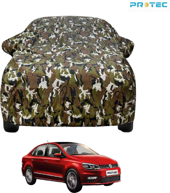 ProTec Car Cover For Volkswagen Vento (With Mirror Pockets)(Green)