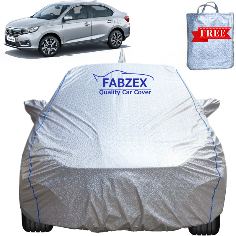 FABZEX Car Cover For Honda Amaze (With Mirror Pockets)(Silver, For 2023, 2024 Models)