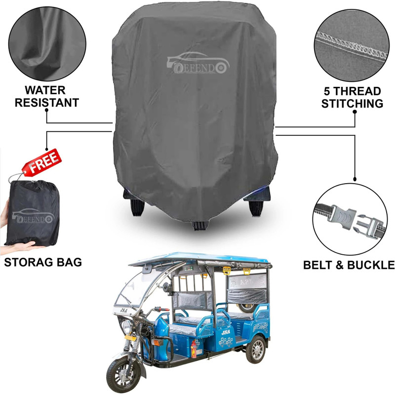Defendo Car Cover For Universal For Autorickshaw Universal For Autorickshaw(Grey)