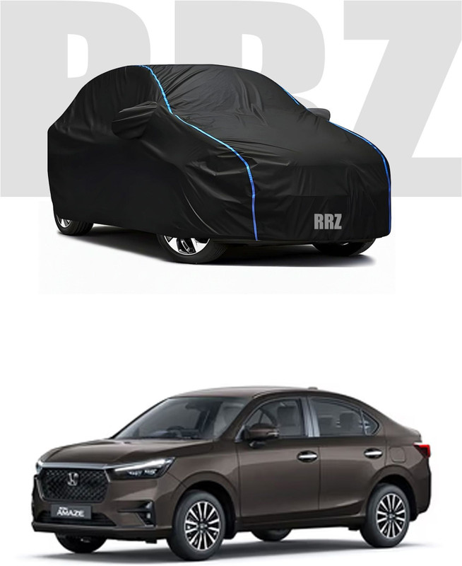 RRZ Car Cover For Honda Amaze (With Mirror Pockets)(Black, For 2025 Models)