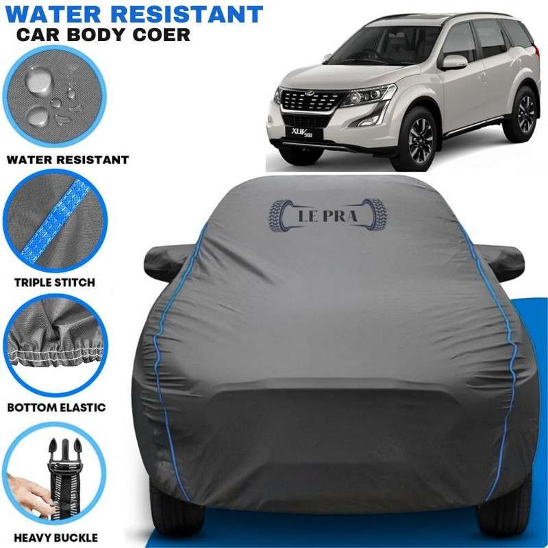LE PRA Car Cover For Mahindra XUV 500, XUV500 AT W10 AWD, XUV500 AT W8 FWD, XUV500 W4 (With Mirror Pockets)(Grey, Blue, For 2013, 2014, 2015, 2016, 2017, 2018, 2019, 2020, 2021, 2022, 2023, 2024 Models)
