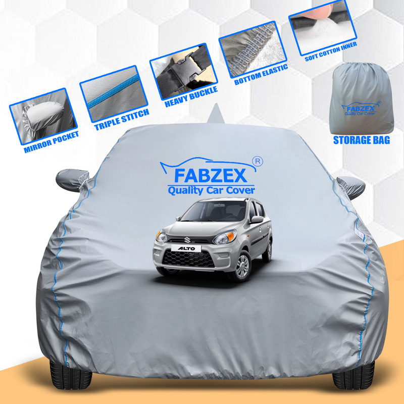 FABZEX Car Cover For Maruti Suzuki Alto, Alto 800, Alto 800 CNG LX, Alto 800 CNG LXI Optional, Alto 800 LX, Alto 800 LX Optional, Alto 800 LXI, Alto 800 LXI Opt Petrol, Alto 800 LXI Opt S-CNG, Alto 800 LXI Optional, Alto 800 LXI Petrol, Alto 800 LXI S-CNG, Alto 800 LXI Optional, Alto 800 STD, Alto 8