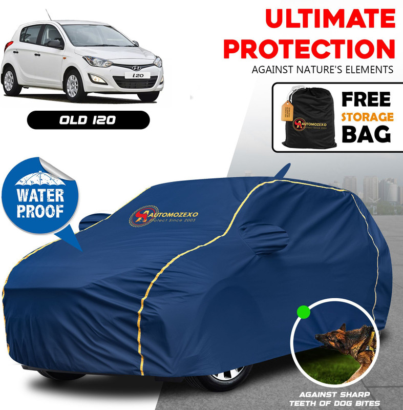 AUTOMOZEXO Car Cover For Toyota i20, i20 Active, i20 Active 1.4 S, i20 Active S Petrol, i20 Asta (With Mirror Pockets)(Blue)